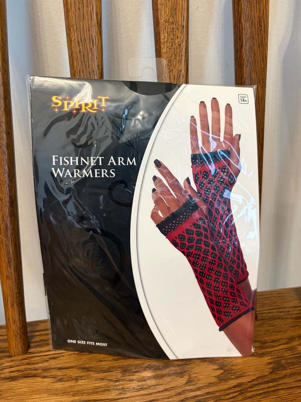 Spirit Halloween Fishnet Arm Warmers Red Black One Size Fits Most
